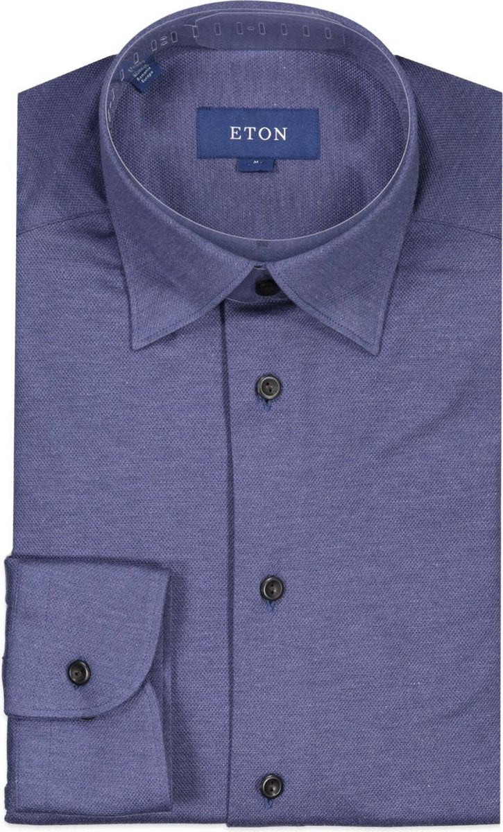 Eton  Overhemd Blauw Normaal - Maat S - Heren - Never out of stock Collectie - Katoen