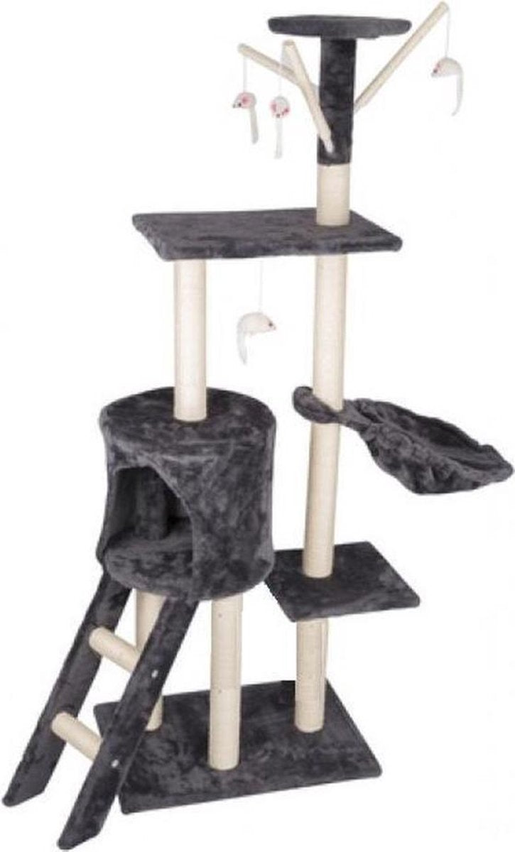 CAT KattenToren - Kattenpaal - Groot met ladder - 140x50x35 cm