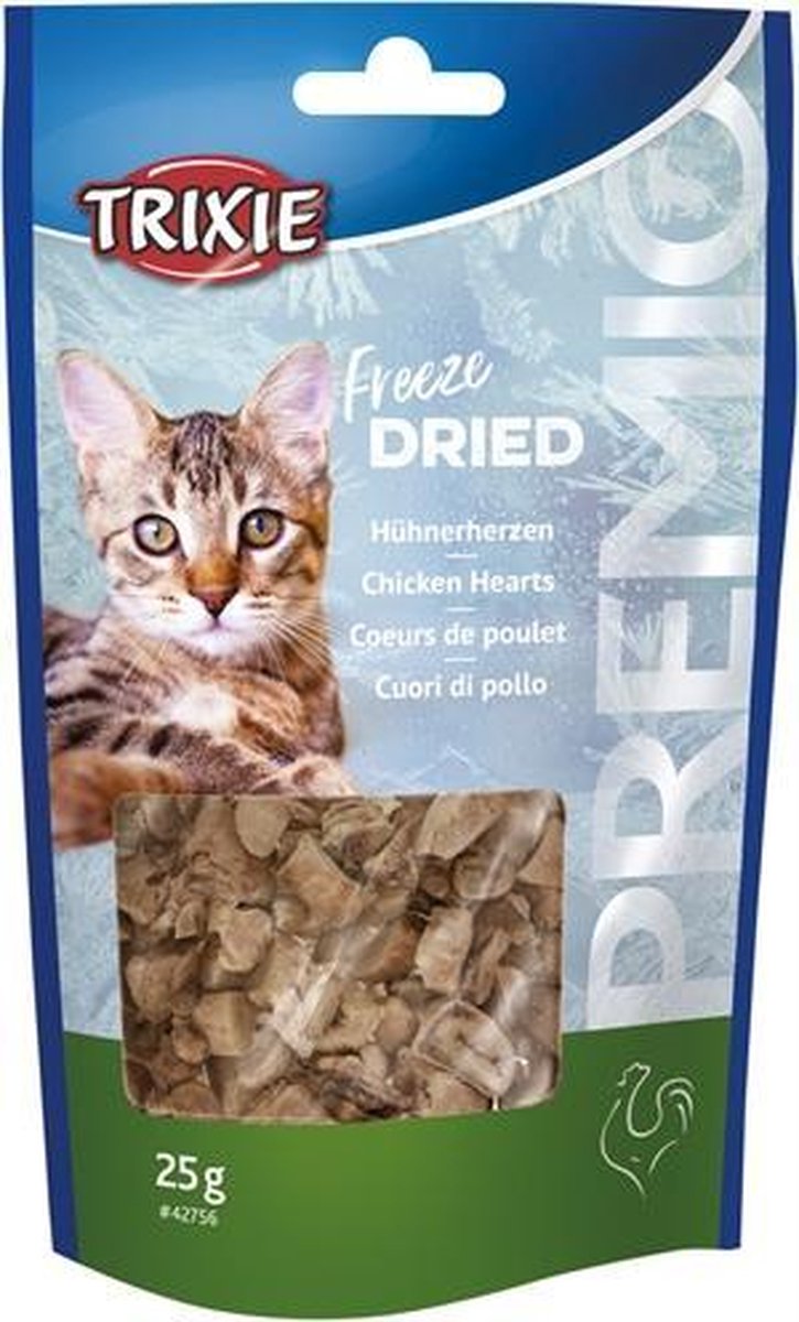 Trixie premio freeze dried kippenharten - 25 gr - 1 stuks