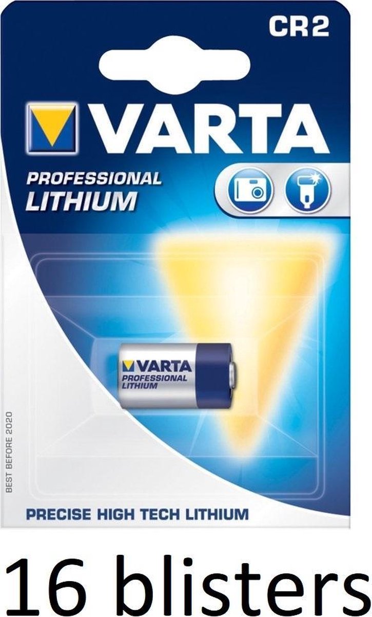 16 stuk (16 blisters a 1 st) Varta CR2 Wegwerpbatterij Lithium
