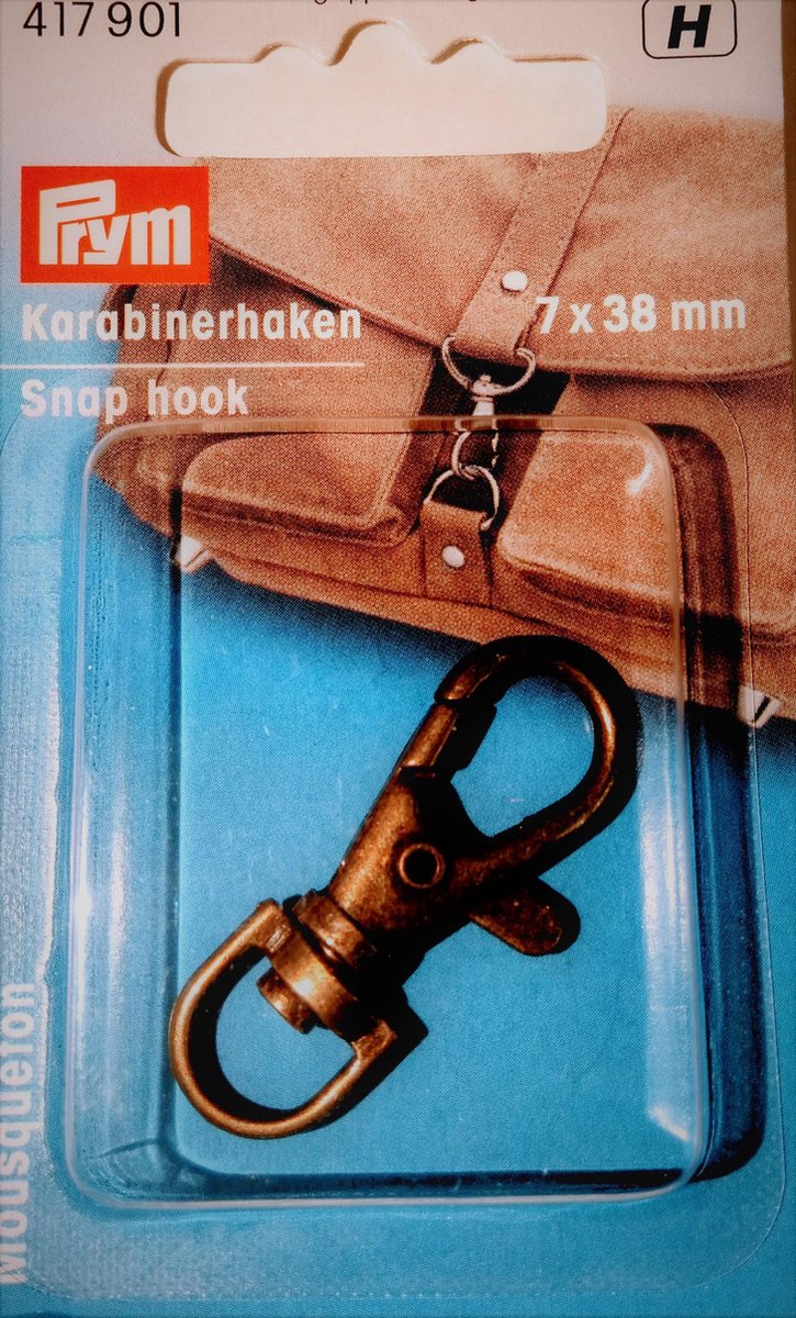 Prym Karabijnhaak oud messing  7/38mm