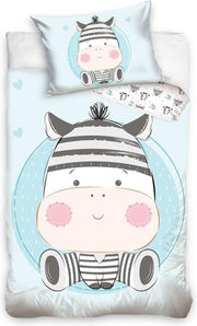 Baby Cute Zebra Dekbedovertrek - Ledikant - 100x135 cm - Mint