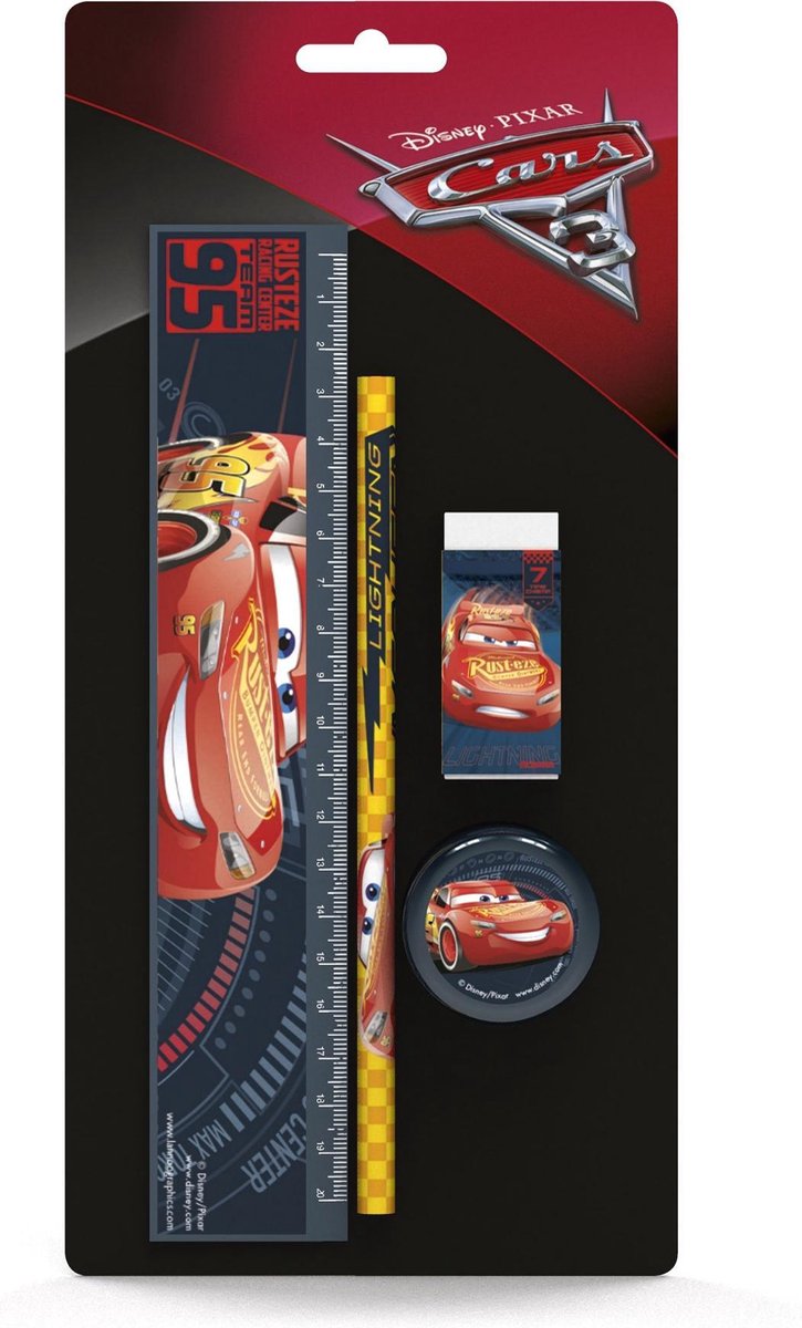 Disney Cars School Set 4 stuks: 1 lat 20 cm
