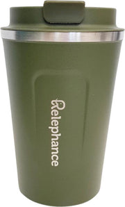 Relephance RVS Koffiebeker To Go - Thermos Beker - Reisbeker - Auto - Fitness - Reizen - BPA Vrij - 380 ml - Leger Groen