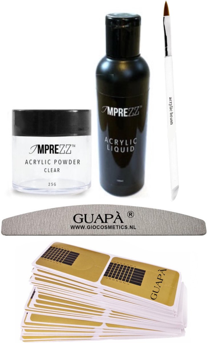 GUAPÀ® Acryl Nagels Starterspakket Easy voor het maken van prachtige Acrylic Nagels - Inclusief Acryl Poeder Clear