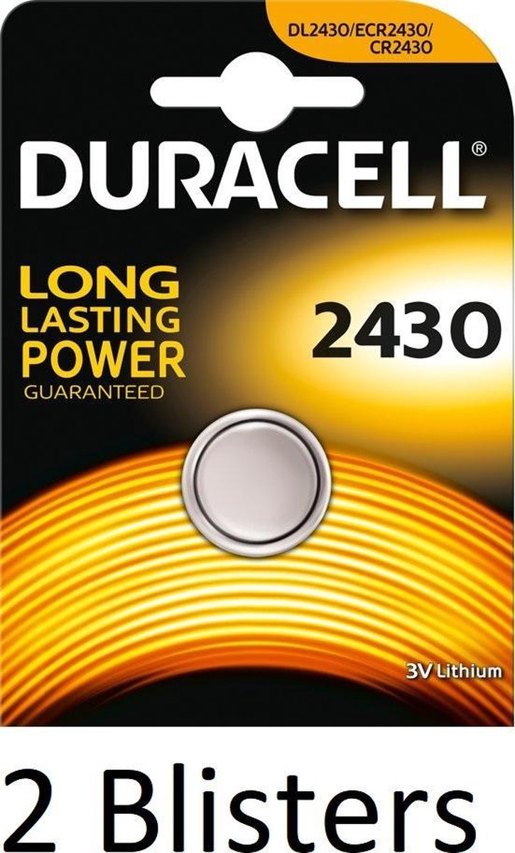 2 Stuks (2 Blisters a 1 st) Duracell Coin Cell 2430 3V Lithium