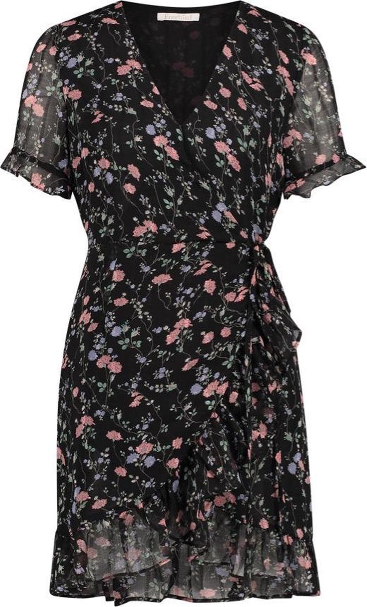 Freebird Jurk Rosy SS Flower Zwart XS