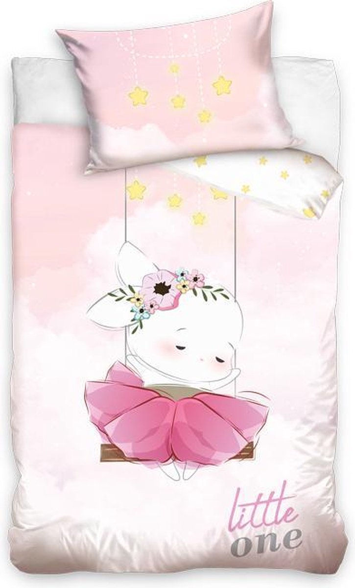 Baby Little One Dekbedovertrek Konijntje - Ledikant - 100x135 cm - Roze