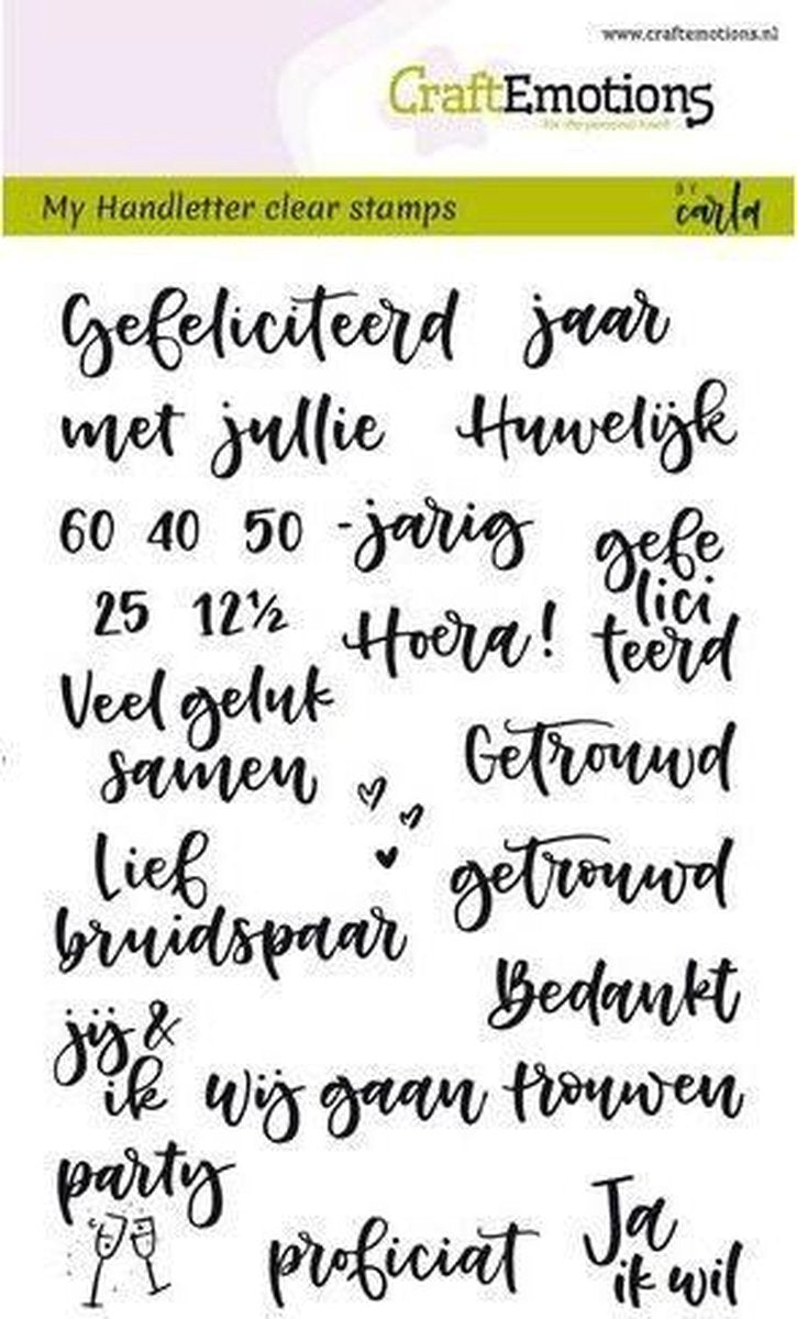 CraftEmotions clearstamps A6 - handletter - huwelijk (NL) Carla Kamphuis