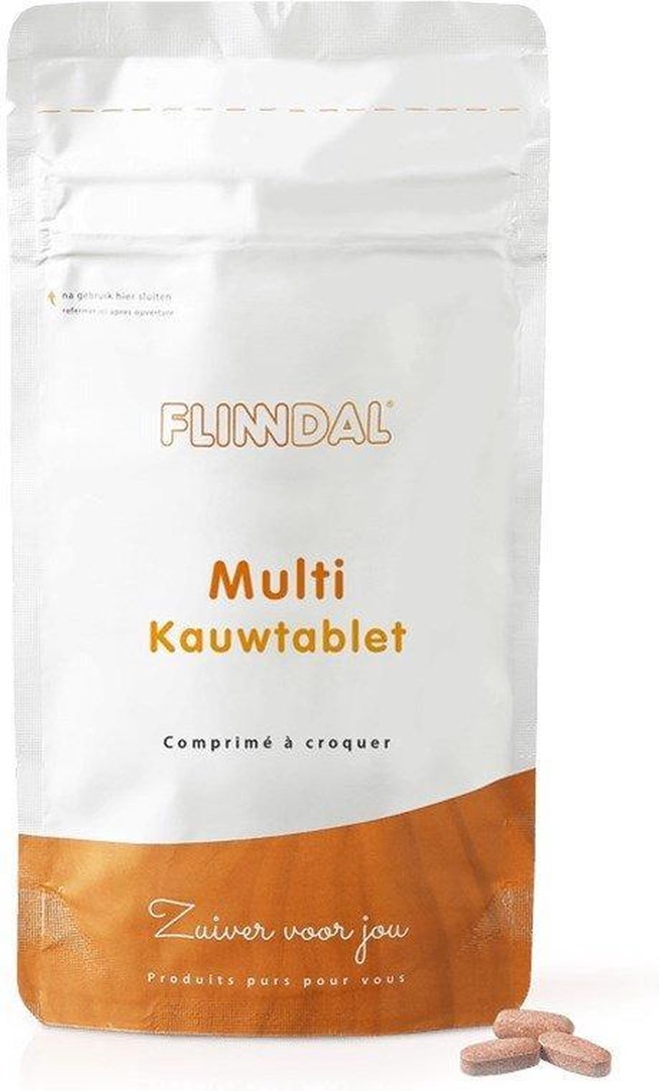 Multi kauwtablet (Multivitamine kauwtablet met kersensmaak) - 30 Kauwtabletten - Flinndal - Multivitamine kauwtablet met kersensmaak
