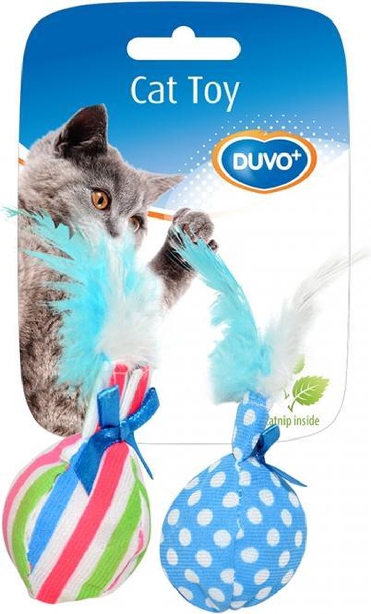 Duvo+ Assortiment balletjes met pluim Gemengde kleuren 14x8x4cm