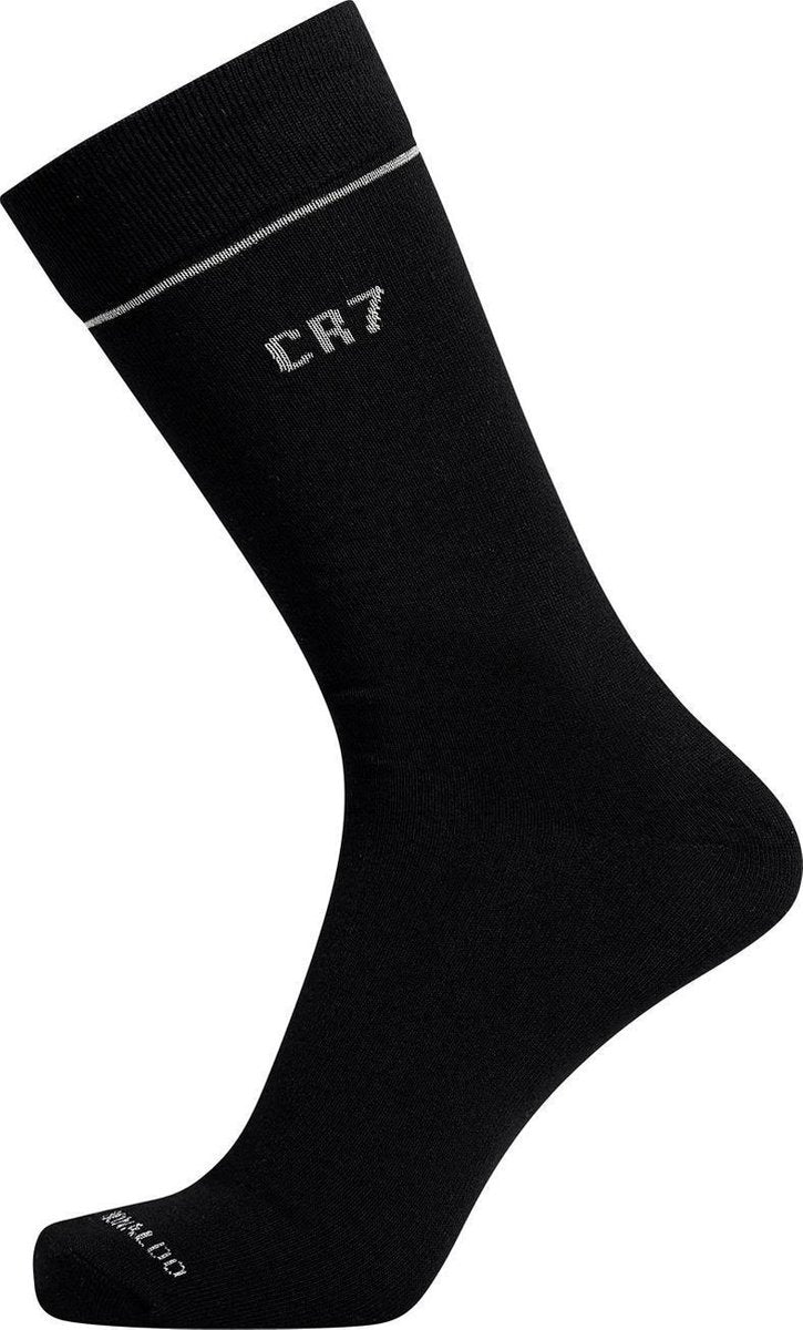 Cristiano Ronaldo 7 Socks Bamboo/Stretch Box Of 7 Pairs Black Cr7 Logo Silver - Maat 40/46