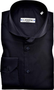 Ledub Modern Fit overhemd - donkerblauw stretch - Strijkvriendelijk - Boordmaat: 48