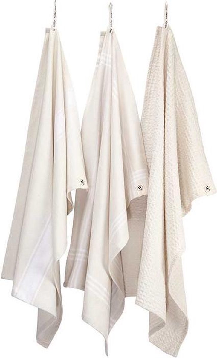 Walra Keukenset Blocks & Lines Kiezel Grijs 50x70cm 3 stuks