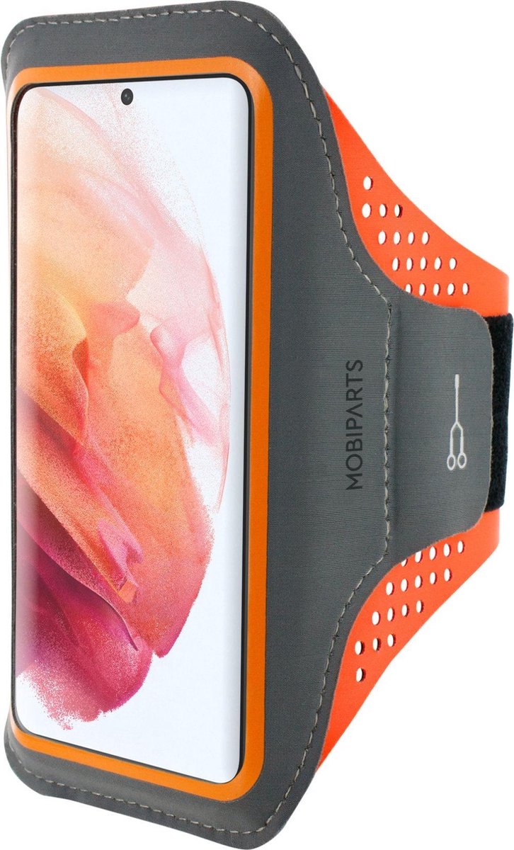 Mobiparts Comfort Fit Sport Armband Samsung Galaxy S21 Neon Orange
