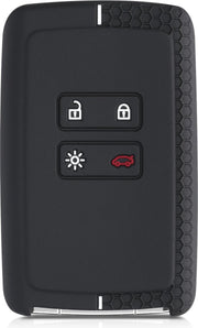 kwmobile autosleutelhoes voor Renault 4-knops Smartkey autosleutel (alleen Keyless Go) - Siliconen beschermhoes in zwart / wit