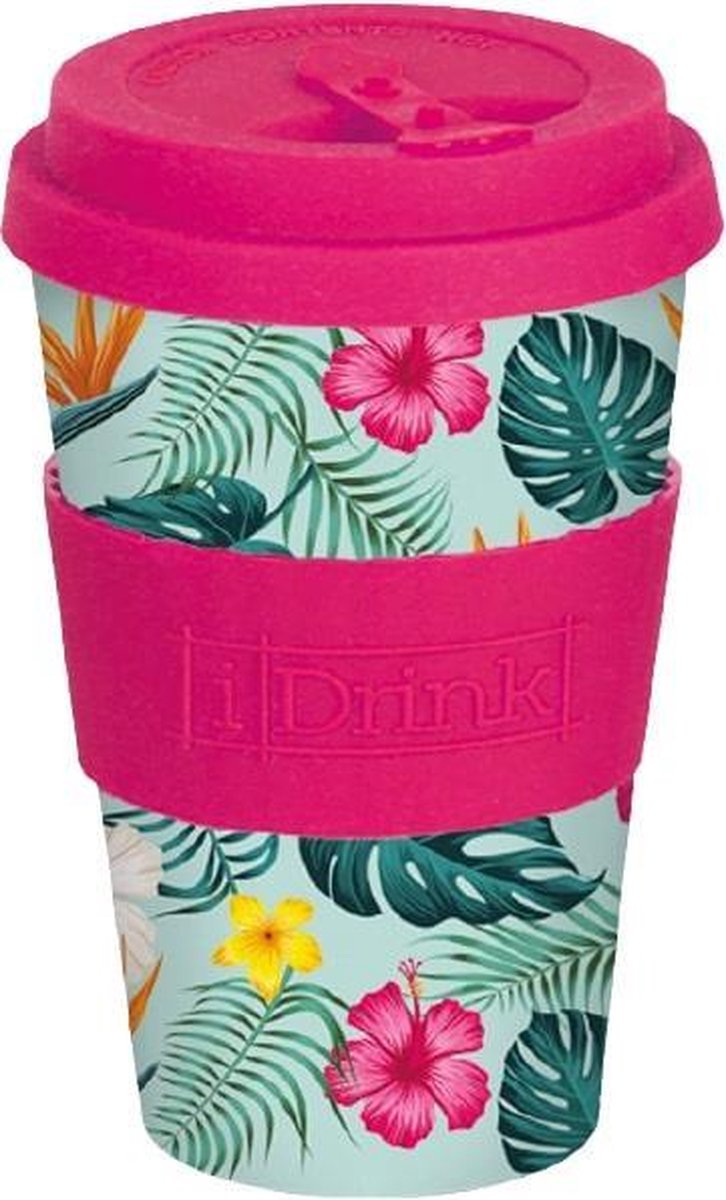 I-drink Thermosbeker Tropical 435 Ml Bamboe Roze