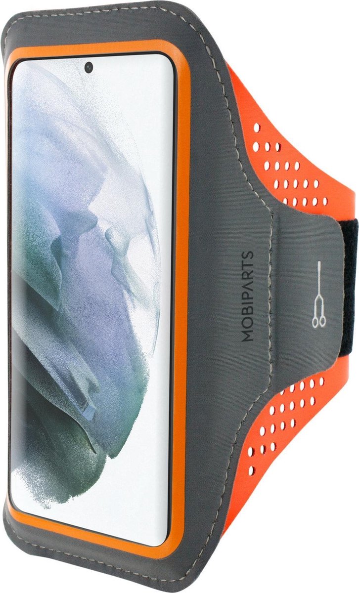 Mobiparts Comfort Fit Sport Armband Samsung Galaxy S21 Plus Neon Orange