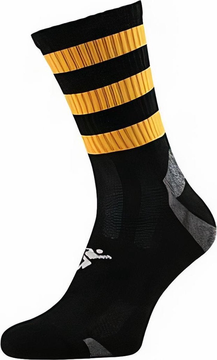 Precision Sportsokken Pro Junior Nylon Zwart/oranje Maat 35-39