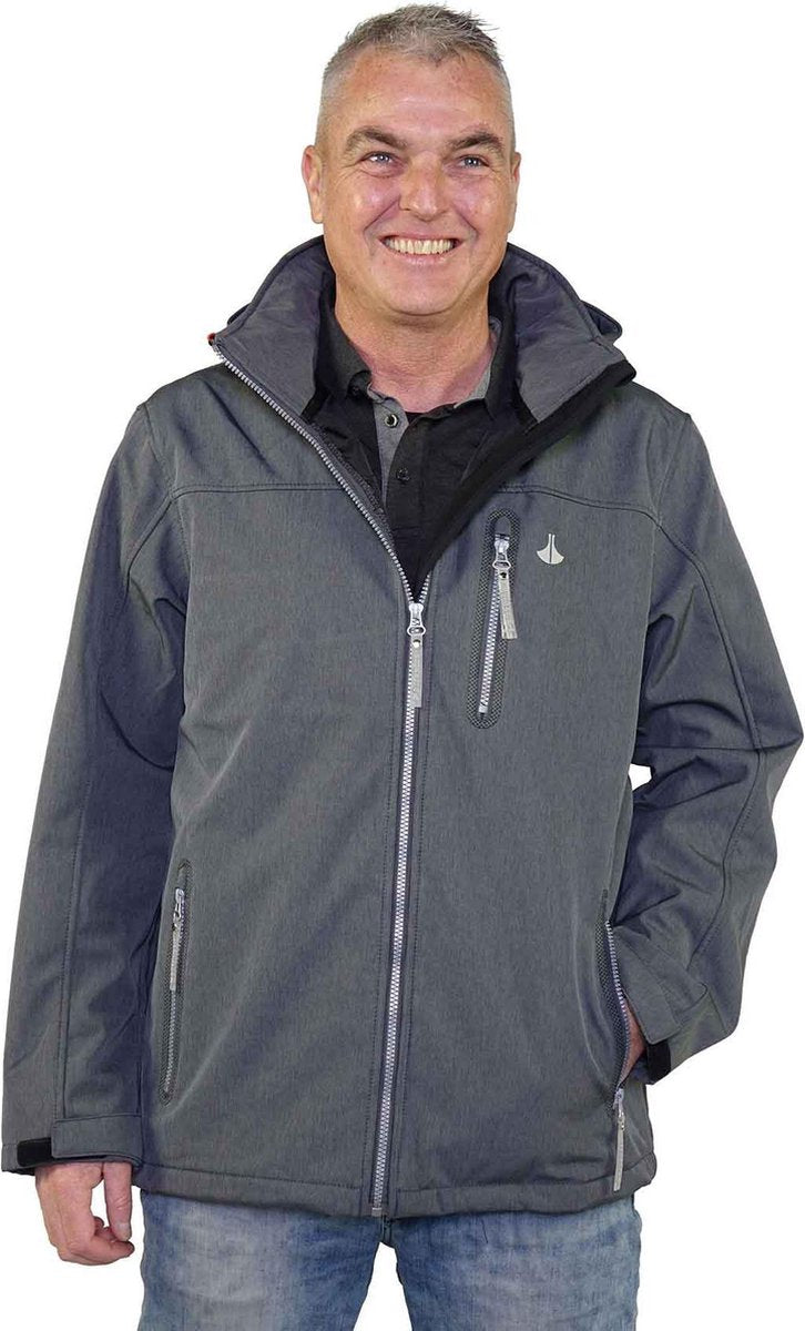 Bjørnson Softshell Jas Heren Antraciet Grijs Melange - Maat 6XL - Enzo 2