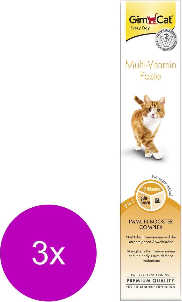 Gimcat Multi-Vitamin Pasta Vitamin - Kattensnack - 3 x 50 g