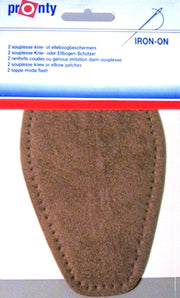 Pronty - 2 opstrijkbare souplesse suede look elleboogstukken licht bruin - pads voor elleboog opstrijkbaar en machinewasbaar