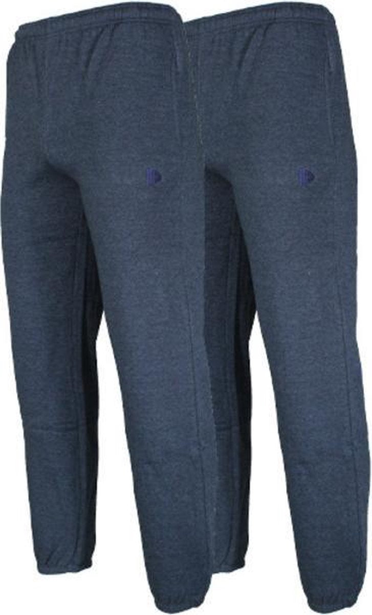 2-Pack Donnay Joggingbroek met elastiek - Sportbroek - Heren - Maat XXL - Spijkerbroek blauw gemêleerd