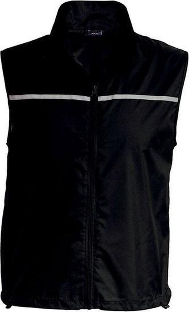 Hardloop/runner reflecterend sport vest/bodywamer zwart - Reflecterend sportkleding - Veiligheidvesten L (40/52)