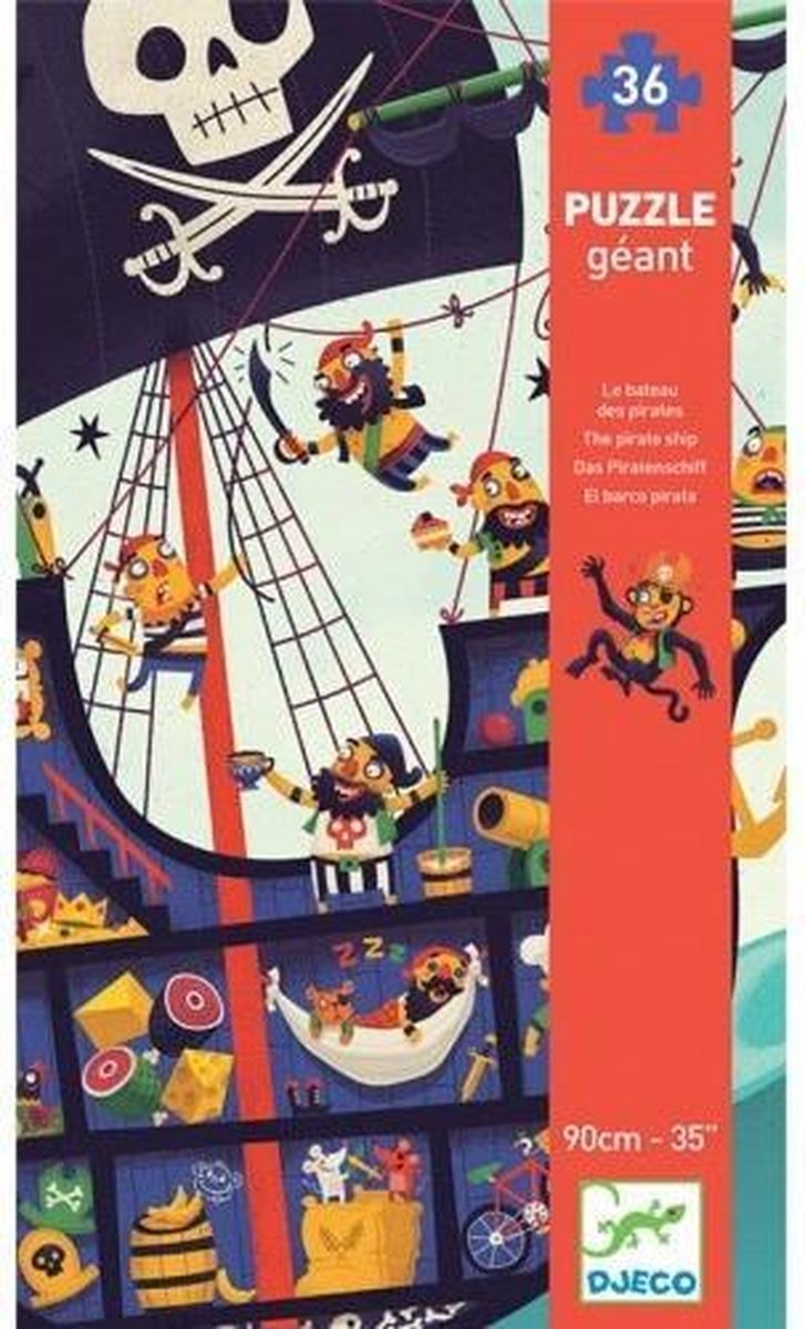 Djeco - Puzzel 36 stukjes - Piratenboot