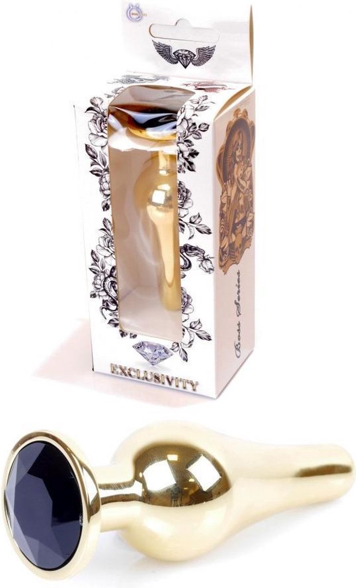 Butt plug - Anaal plug- Jawellery Gold BUTT PLUG- Black