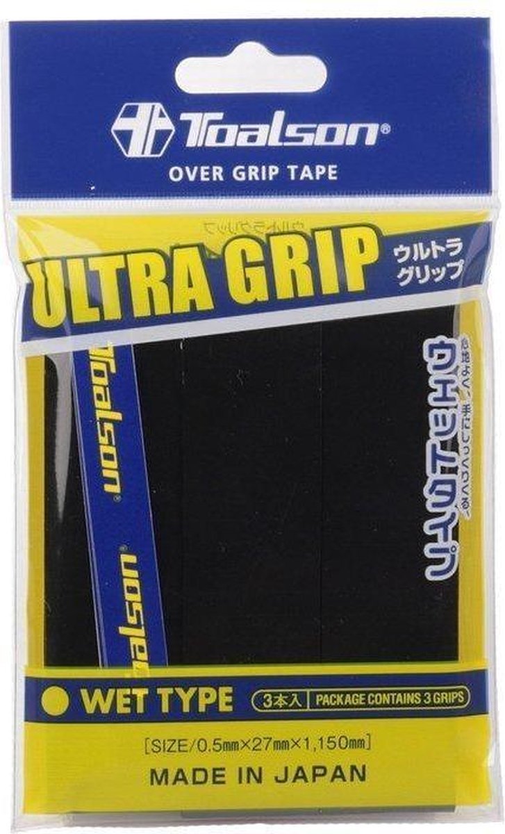 Toalson overgrip ultra zwart 3 stuks