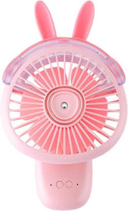 Desktop opvouwbare spray Mini-ventilator Cartoon bevochtiging Waterstraalventilator (roze)