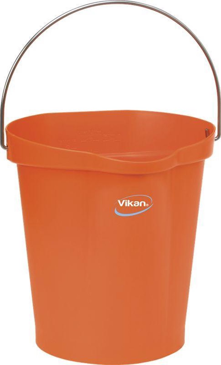 Vikan 56867 emmer 12 liter oranje met maatverdeling en schenktuit