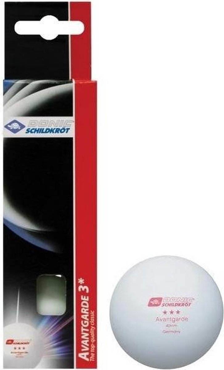 Donic Schildkröt Tafeltennisballen 3 Star Avantgarde 3 Stuks Wit