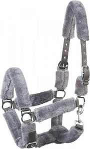Pfiff halster Cozy met imitatiebont grijs Cob