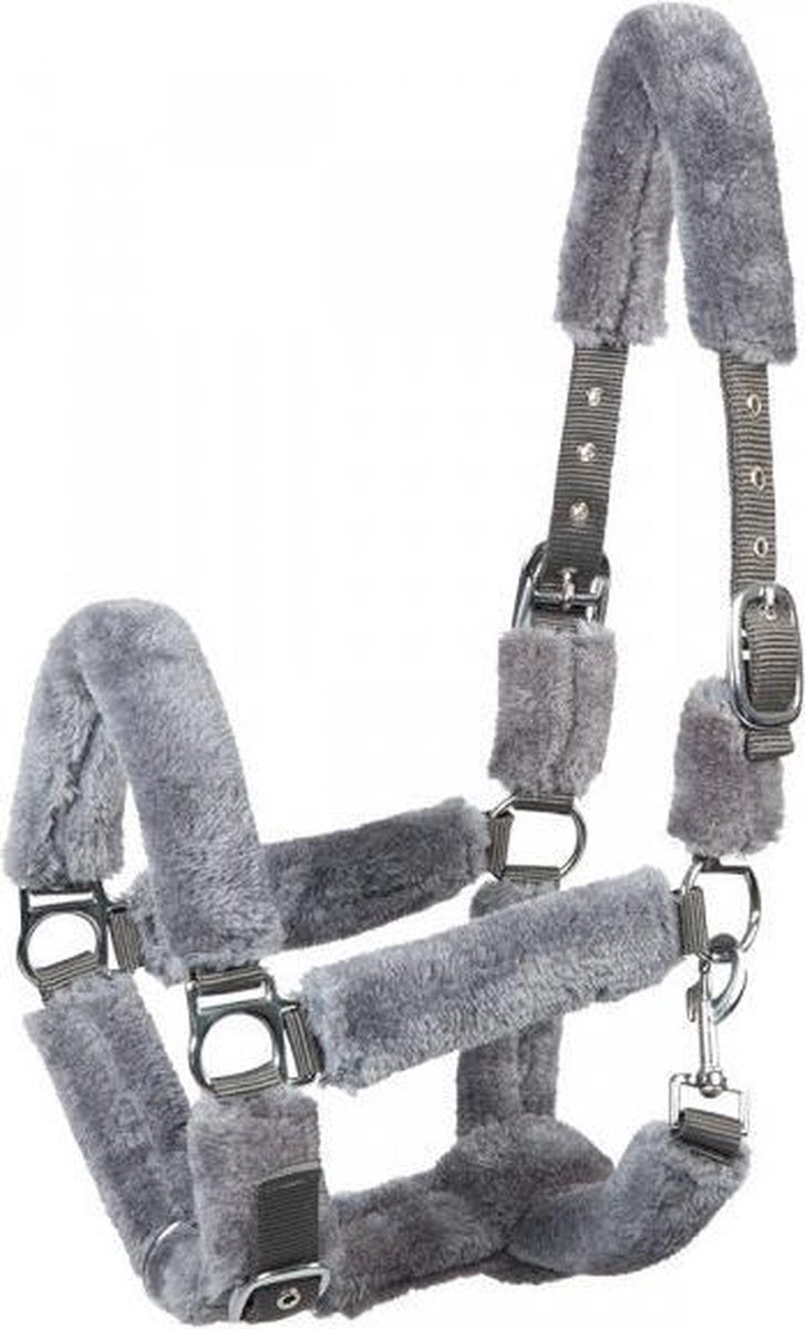 Pfiff halster Cozy met imitatiebont grijs Cob
