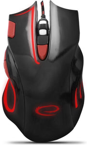 Optische USB Game Muis 7D Hawk met LED - 2400 DPI - Rood