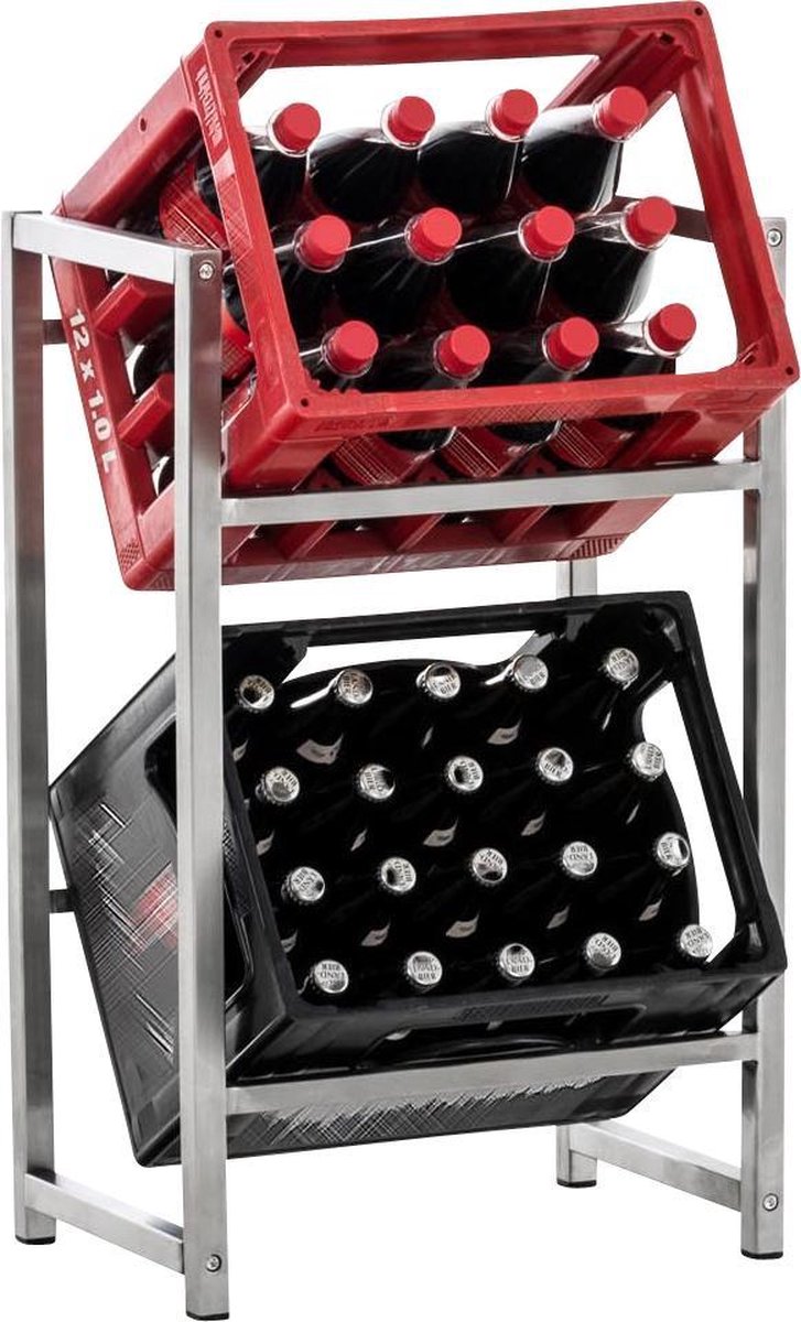 Clp Lennert Krattenrek - roestvrij staal 75 x 47 x 31 cm (voor 2 kratten)