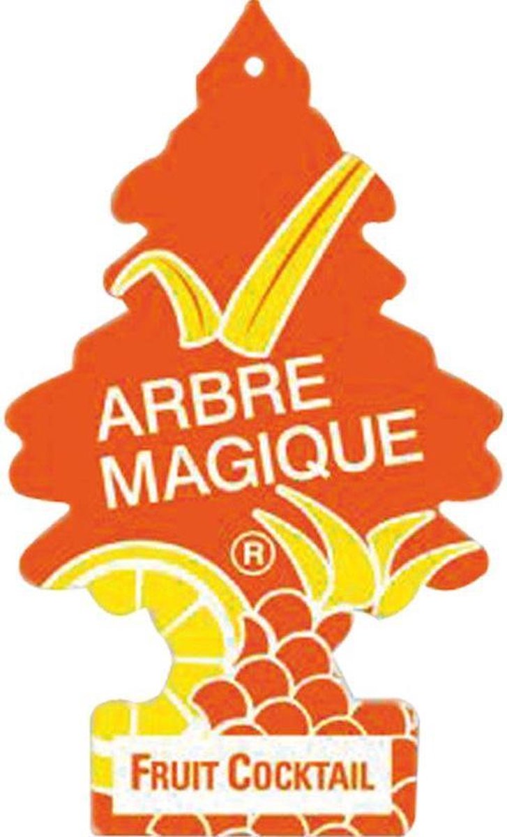 Arbre Magique Luchtverfrisser 12 X 7 Cm Fruit Cocktail Oranje