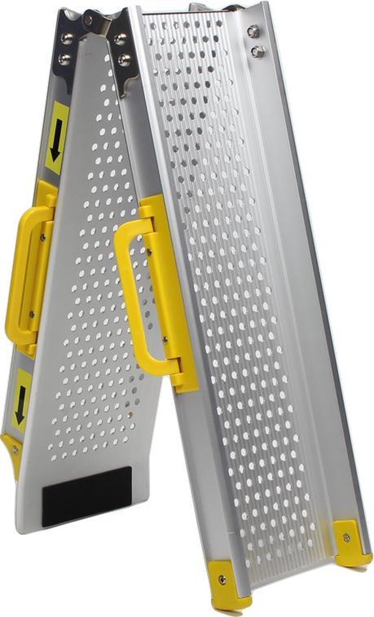 Datona® - Aluminium oprijplaat inklapbaar - 120 cm rijplaat rijgoot oprijhelling