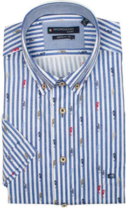 Giordano 106101 Casual overhemd met korte mouwen - Maat M - Heren
