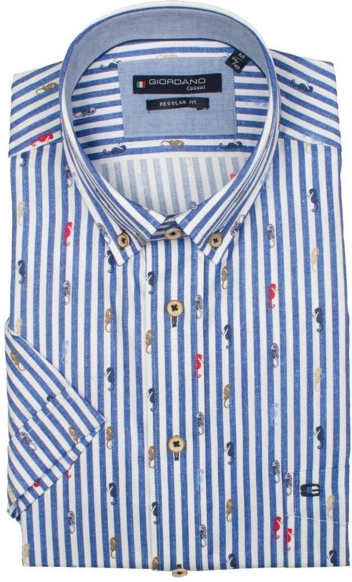 Giordano 106101 Casual overhemd met korte mouwen - Maat M - Heren