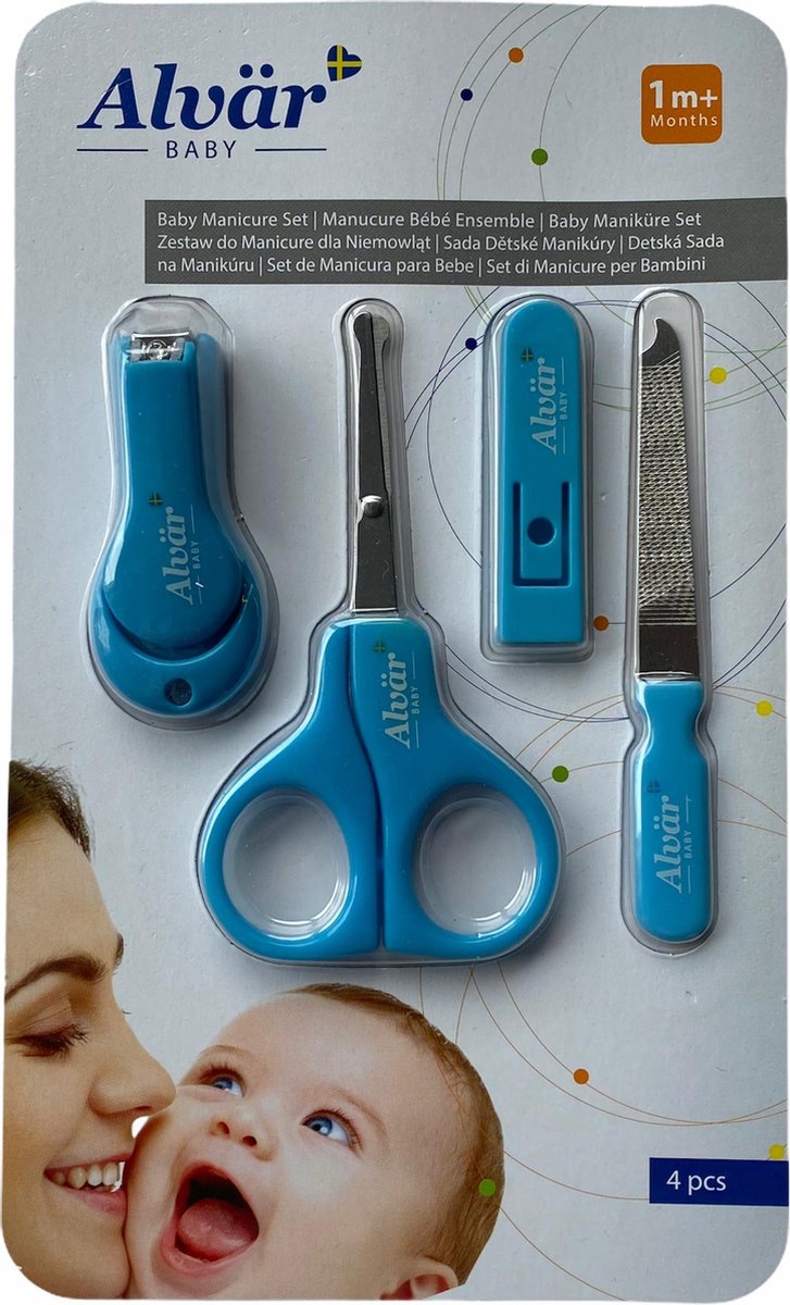 Baby manicure set - 4 delig - Blauw - vanaf 1 maand oud