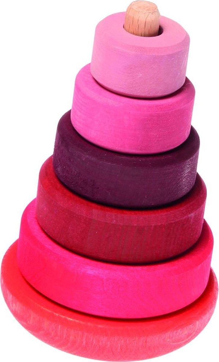 Grimm's Pink Wobbly Stacking Tower