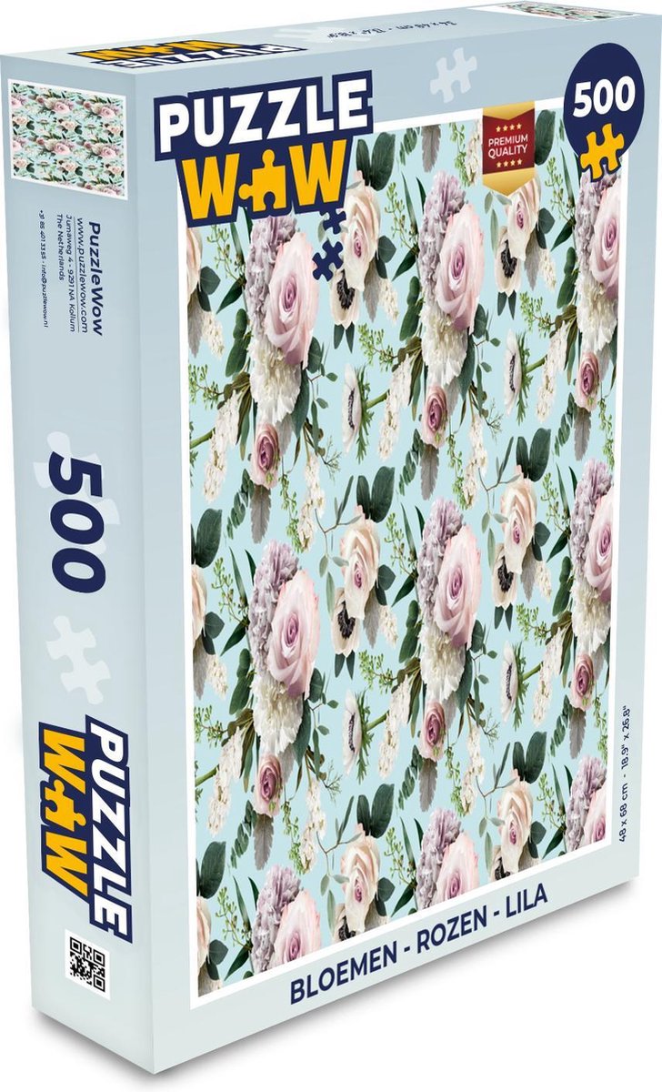 Puzzel Bloemen - Rozen - Lila - Legpuzzel - Puzzel 500 stukjes