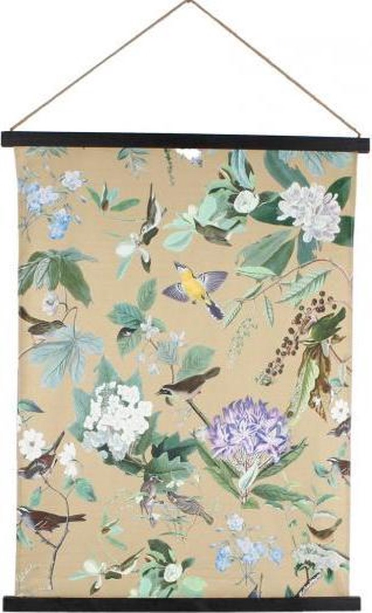 Medina Wanddecoratie 'Yellow Bird' 65X85X1