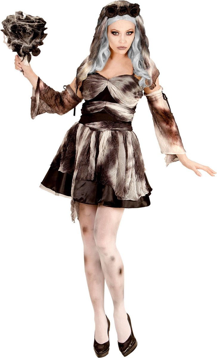 Zwarte bruid Halloween kostuum voor vrouwen  - Verkleedkleding - Medium