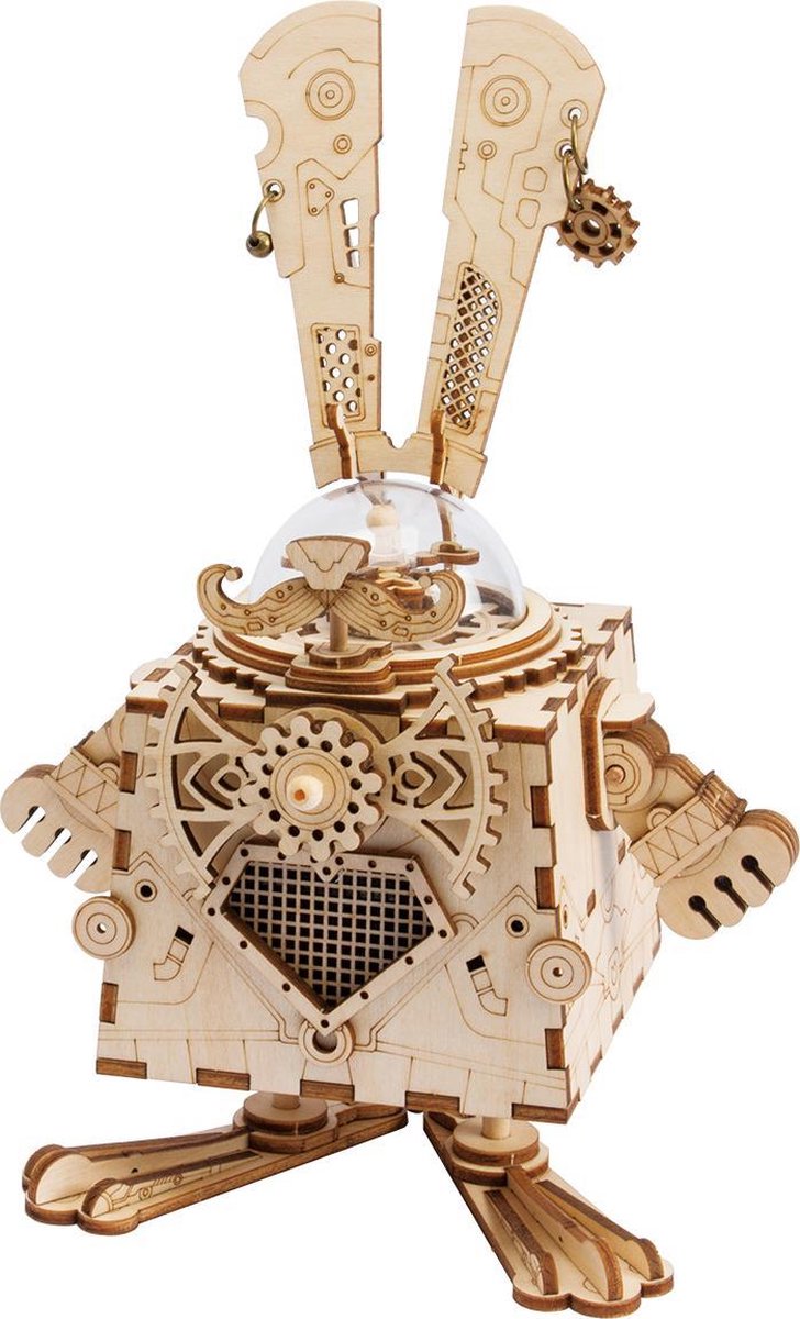 Robotime AM481 3D houten puzzel muziekdoos Bunny