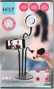 Selfie licht / lamp - 3 in 1 Streaming Standaard I Tutorial standaard - 3 lichttelling voor beter vloggen en video's maken tiktok instagram facebook
