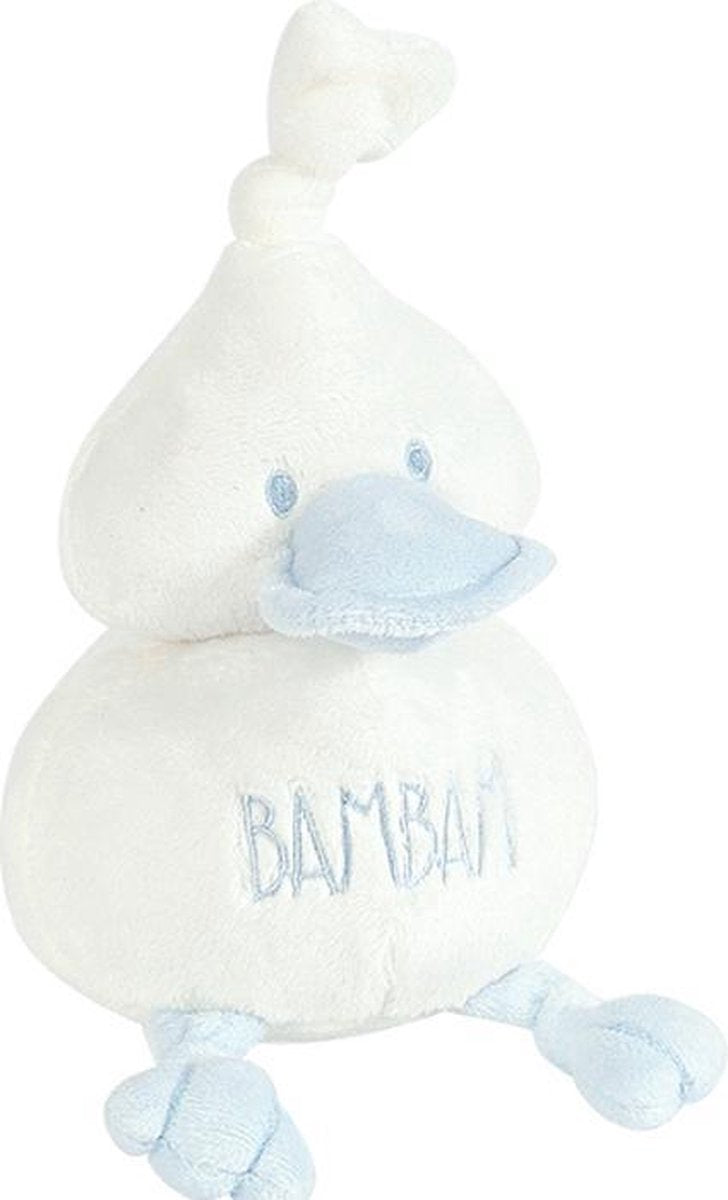 BamBam Knuffel Eend – Kraamcadeau Jongen & Meisje - Kinderspeelgoed – Pluche - Blauw